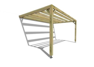 Pergola bois - 5m x 3m - adossée - sens largeur - livraison comprise