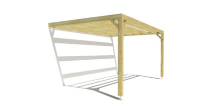 Pergola bois - 5m x 3m - adossée - sens largeur - livraison comprise