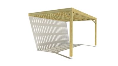 Pergola bois - 5m x 3m - adossée - sens largeur - platelage bois - livraison comprise