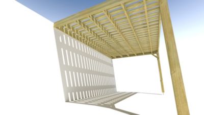 Pergola bois - 5m x 3m - adossée - sens largeur - platelage bois - livraison comprise