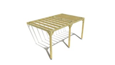 Pergola bois - 5m x 3m - adossée - sens profondeur - livraison comprise