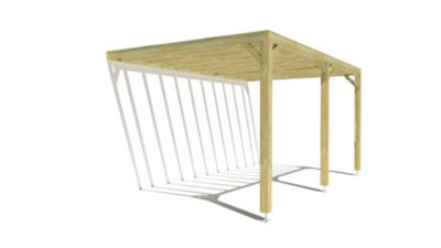 Pergola bois - 5m x 3m - adossée - sens profondeur - livraison comprise