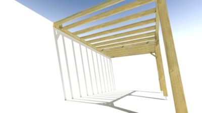 Pergola bois - 5m x 3m - adossée - sens profondeur - livraison comprise