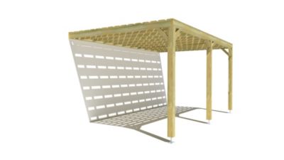 Pergola bois - 5m x 3m - adossée - sens profondeur - platelage bois - livraison comprise