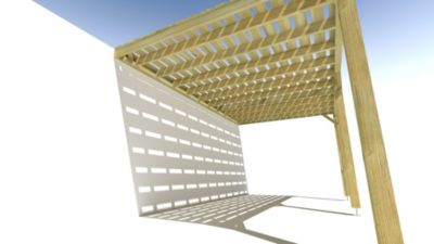 Pergola bois - 5m x 3m - adossée - sens profondeur - platelage bois - livraison comprise