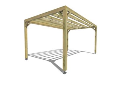 Pergola bois - 5m x 3m - indépendante - sens largeur - livraison comprise