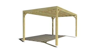 Pergola bois - 5m x 3m - indépendante - sens largeur - platelage bois - livraison comprise