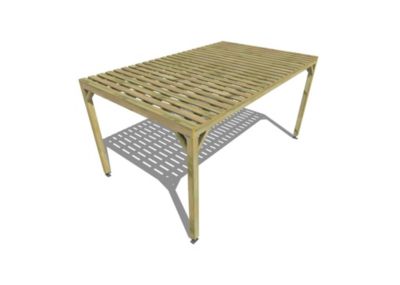 Pergola bois - 5m x 3m - indépendante - sens largeur - platelage bois - livraison comprise