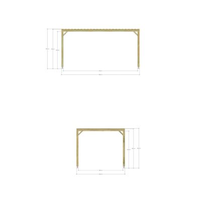 Pergola bois - 5m x 3m - indépendante - sens largeur - platelage bois - livraison comprise
