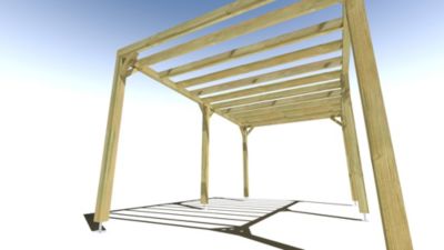 Pergola bois - 5m x 3m - indépendante - sens profondeur - livraison comprise