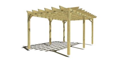 Pergola bois - 5m x 3m - indépendante - style retro - livraison comprise