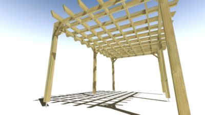 Pergola bois - 5m x 3m - indépendante - style retro - livraison comprise