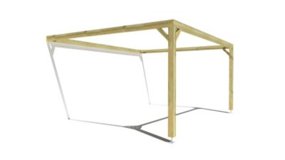 Pergola bois - 5m x 4m - adossée - cadre simple - livraison comprise