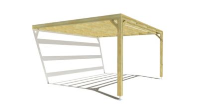 Pergola bois - 5m x 4m - adossée - sens largeur - livraison comprise