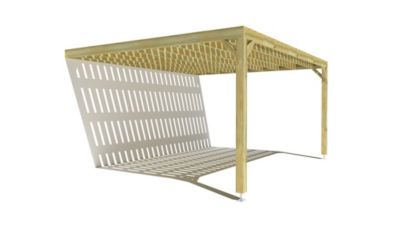 Pergola bois - 5m x 4m - adossée - sens largeur - platelage bois - livraison comprise