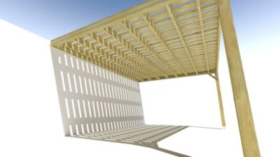 Pergola bois - 5m x 4m - adossée - sens largeur - platelage bois - livraison comprise