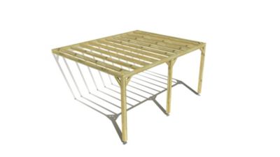 Pergola bois - 5m x 4m - adossée - sens profondeur - livraison comprise