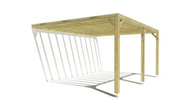 Pergola bois - 5m x 4m - adossée - sens profondeur - livraison comprise