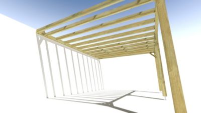 Pergola bois - 5m x 4m - adossée - sens profondeur - livraison comprise