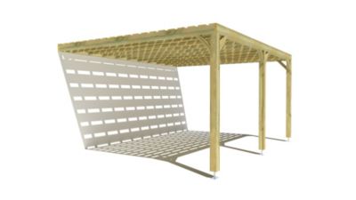 Pergola bois - 5m x 4m - adossée - sens profondeur - platelage bois - livraison comprise