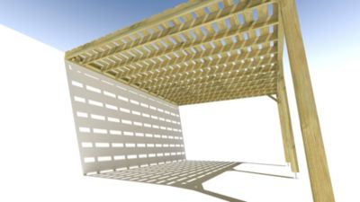 Pergola bois - 5m x 4m - adossée - sens profondeur - platelage bois - livraison comprise