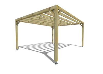 Pergola bois - 5m x 4m - indépendante - sens largeur - livraison comprise