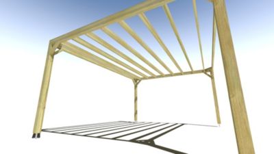 Pergola bois - 5m x 4m - indépendante - sens largeur - livraison comprise