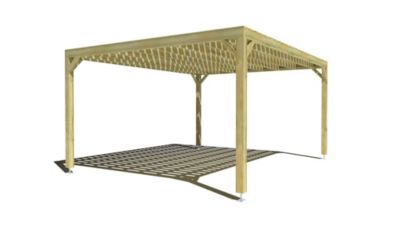 Pergola bois - 5m x 4m - indépendante - sens largeur - platelage bois - livraison comprise