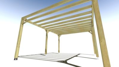 Pergola bois - 5m x 4m - indépendante - sens profondeur - livraison comprise