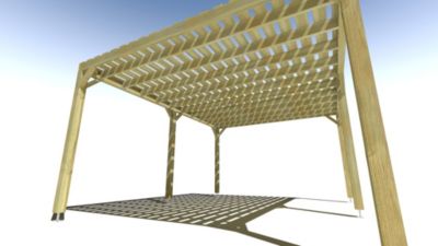 Pergola bois - 5m x 4m - indépendante - sens profondeur - platelage bois - livraison comprise