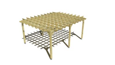 Pergola bois - 5m x 4m - indépendante - style retro - livraison comprise