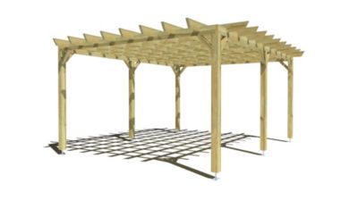 Pergola bois - 5m x 4m - indépendante - style retro - livraison comprise