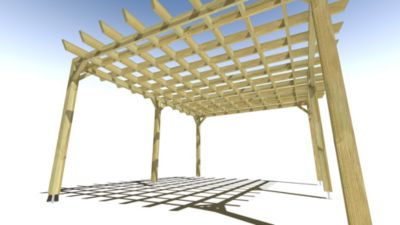 Pergola bois - 5m x 4m - indépendante - style retro - livraison comprise