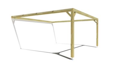 Pergola bois - 5m x 5m - adossée - cadre simple - livraison comprise