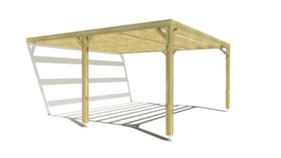 Pergola bois - 5m x 5m - adossée - sens largeur - livraison comprise