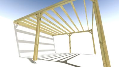 Pergola bois - 5m x 5m - adossée - sens largeur - livraison comprise