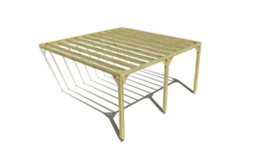 Pergola bois - 5m x 5m - adossée - sens profondeur - livraison comprise