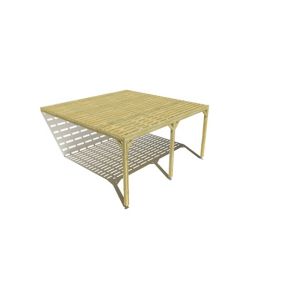 Pergola bois - 5m x 5m - adossée - sens profondeur - platelage bois - livraison comprise