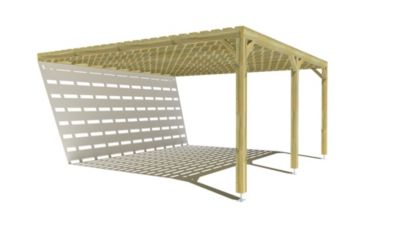 Pergola bois - 5m x 5m - adossée - sens profondeur - platelage bois - livraison comprise