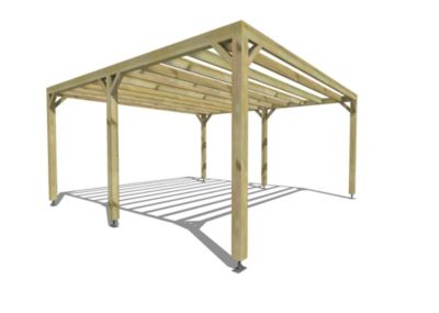 Pergola bois - 5m x 5m - indépendante - sens largeur - livraison comprise