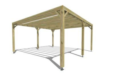 Pergola bois - 5m x 5m - indépendante - sens profondeur - livraison comprise