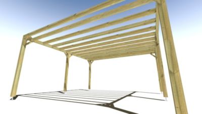 Pergola bois - 5m x 5m - indépendante - sens profondeur - livraison comprise