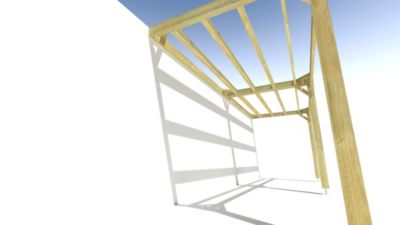 Pergola bois - 6m x 2m - adossée - sens largeur - livraison comprise