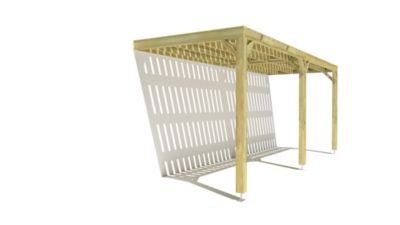 Pergola bois - 6m x 2m - adossée - sens largeur - platelage bois - livraison comprise