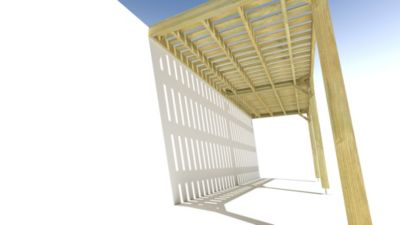 Pergola bois - 6m x 2m - adossée - sens largeur - platelage bois - livraison comprise