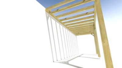 Pergola bois - 6m x 2m - adossée - sens profondeur - livraison comprise