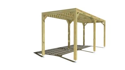 Pergola bois - 6m x 2m - indépendante - sens largeur - platelage bois - livraison comprise