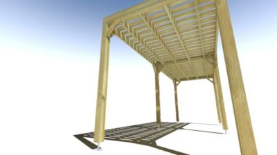 Pergola bois - 6m x 2m - indépendante - sens largeur - platelage bois - livraison comprise