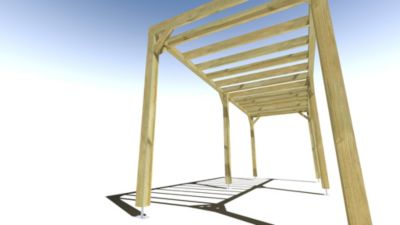 Pergola bois - 6m x 2m - indépendante - sens profondeur - livraison comprise