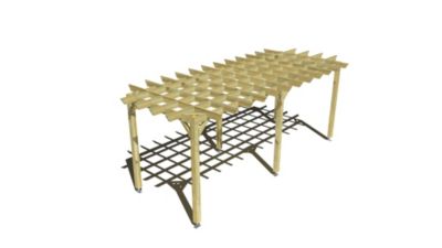 Pergola bois - 6m x 2m - indépendante - style retro - livraison comprise